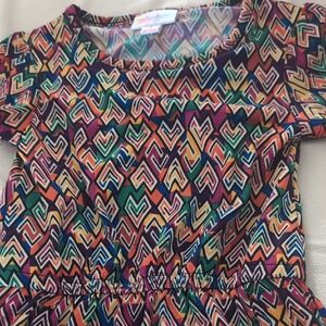 LuLaRoe Multicolor Patterned Kids Dress Mae Style